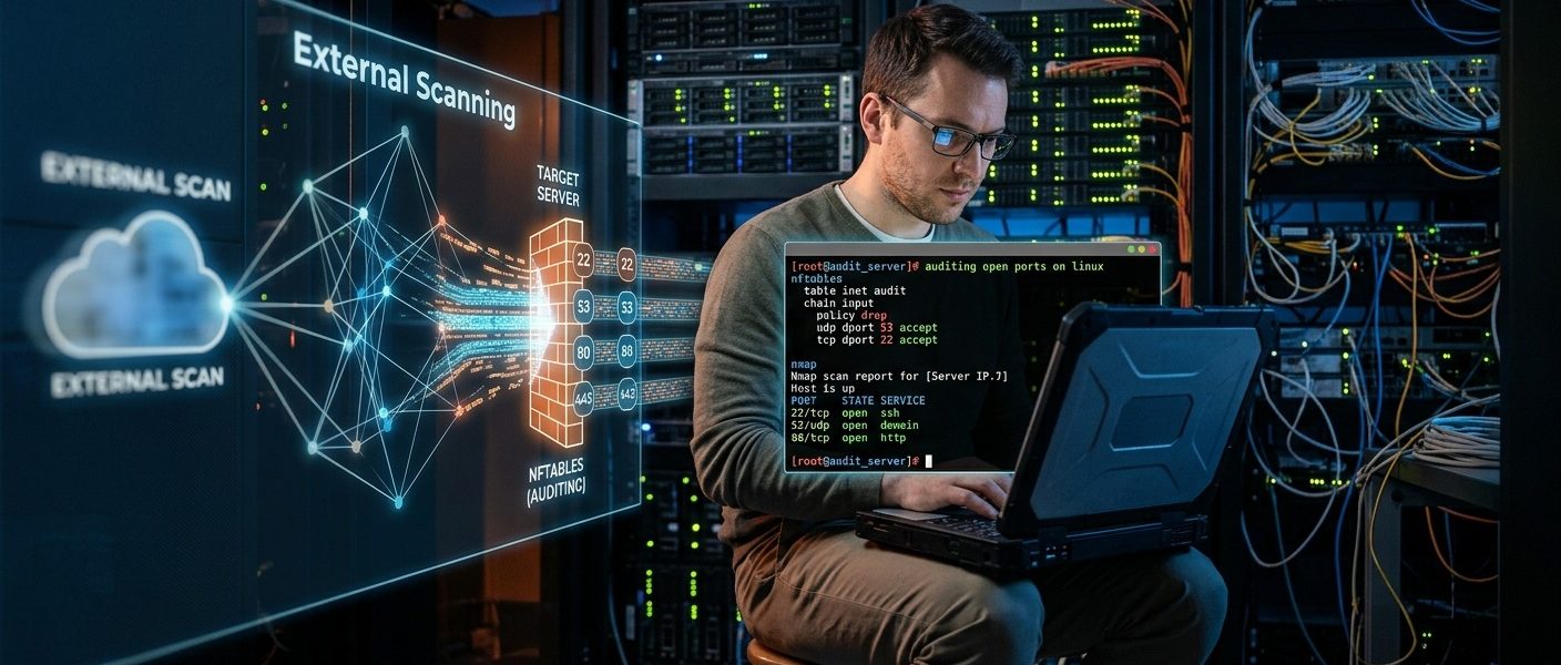 Auditing Open Ports on Linux with nftables and External Scanning